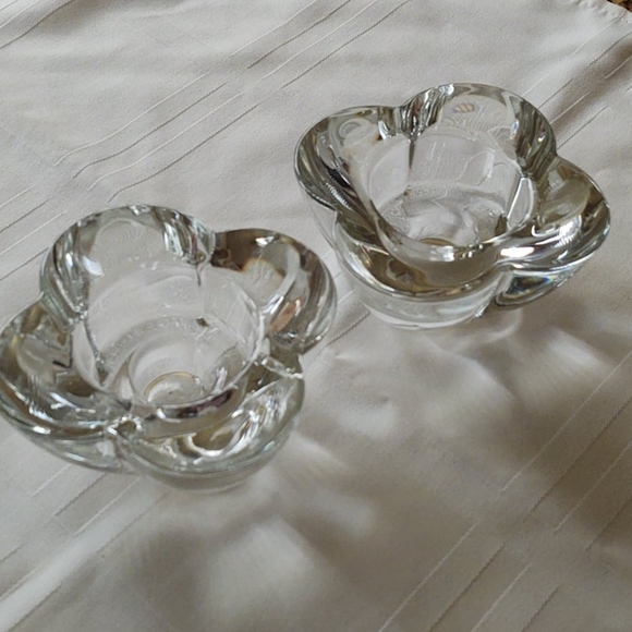 Other - Heavy crystal small , 2 size candle holders💮